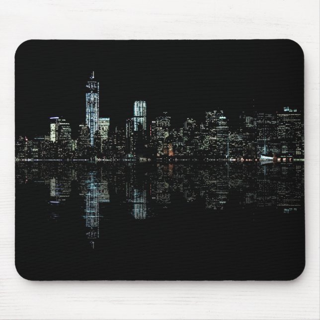 Mousepad Foto impressionante da noite da skyline de New (Frente)
