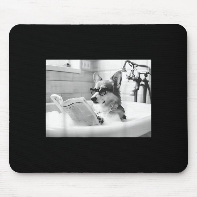 Mousepad Foto meme da vida tranquila do cão corgi engraçado (Frente)