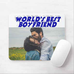 Mousepad Foto namorado com texto azul