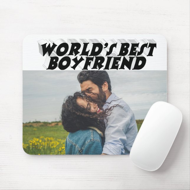 Mousepad Foto namorado com texto preto (Com mouse)