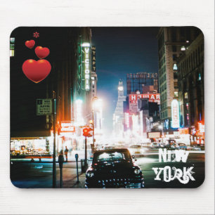 MOUSEPAD FOTO NOTURNA NEONÁRIA DA ÉPOCA NOVA IORQUE DE 19