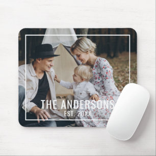 Mousepad Foto personalizada com nome de família e ano esta