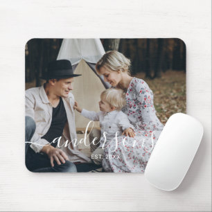 Mousepad Foto personalizada com nome de família e ano estab