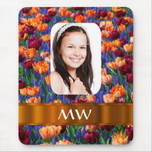 Mousepad Foto personalizada de tulipa laranja