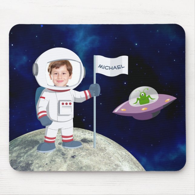 Mousepad Foto personalizada do agente espacial em luas (Frente)
