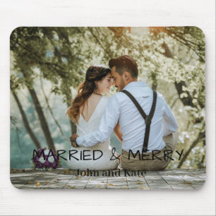 Mousepad Foto personalizada do Casal casado e Feliz moderno
