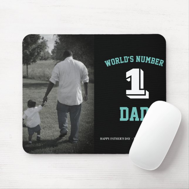 Mousepad Foto personalizada do mundo número um Pai Dia do P (Com mouse)