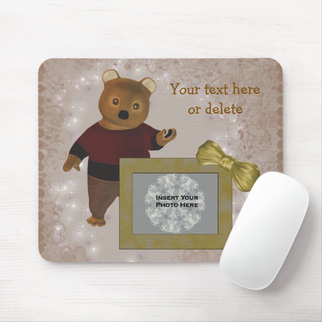 Mousepad Foto Personalizada do Urso de Corte (Com mouse)