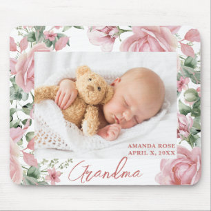 Mousepad Foto Personalizada Floral Bebê Novo