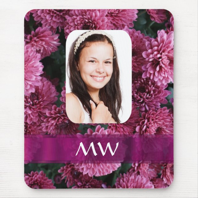 Mousepad Foto personalizada floral rosa (Frente)