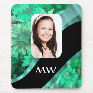 Mousepad Foto personalizada floral verde