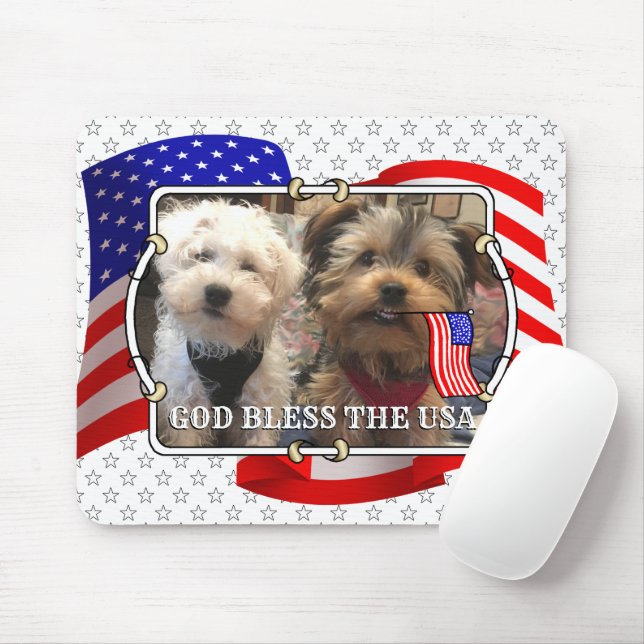 Mousepad Foto personalizada Quadro EUA Bandeira Americana D (Com mouse)