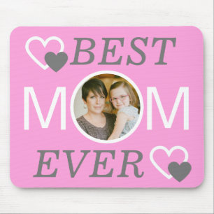 Mousepad Foto personalizada rosa-dia de as mães Melhor Mã