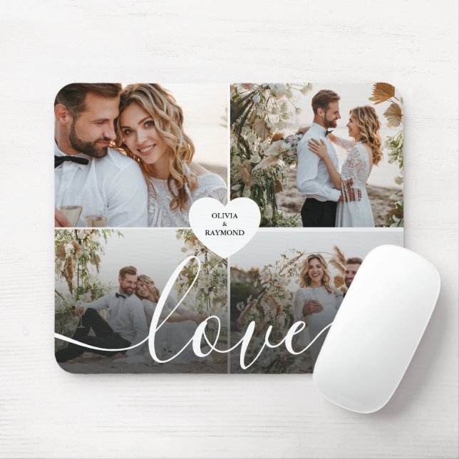 Mousepad Fotografia da Collagem de Amor design (Com mouse)
