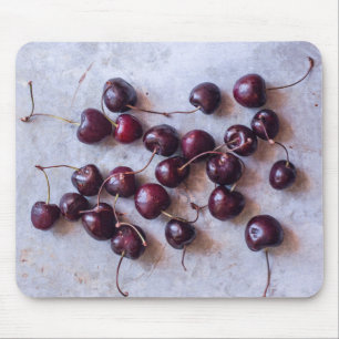Mousepad Fotografia de Cerejas Vermelhas Frescas