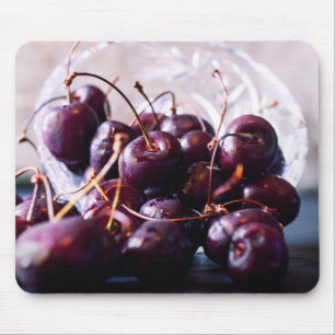 Mousepad Fotografia de Cerejas Vermelhas Frescas