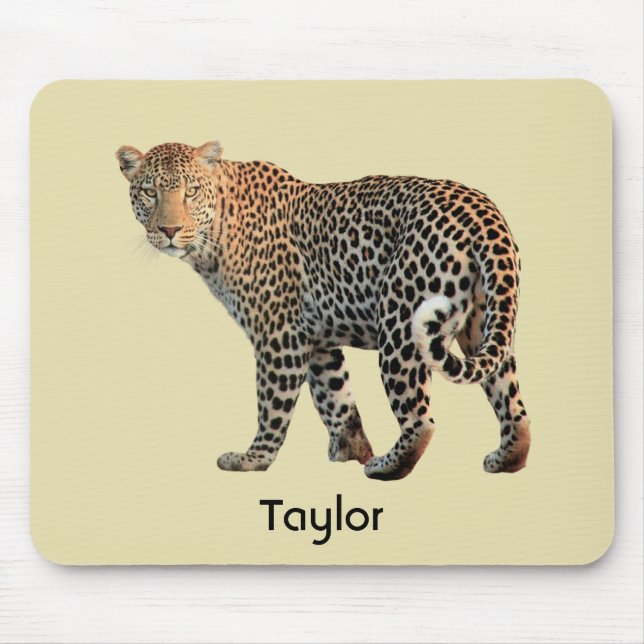 Mousepad Fotografia de Gato Selvagem de Leopardo (Frente)