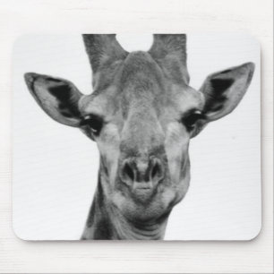 Mousepad Fotografia de girafa preta e branca