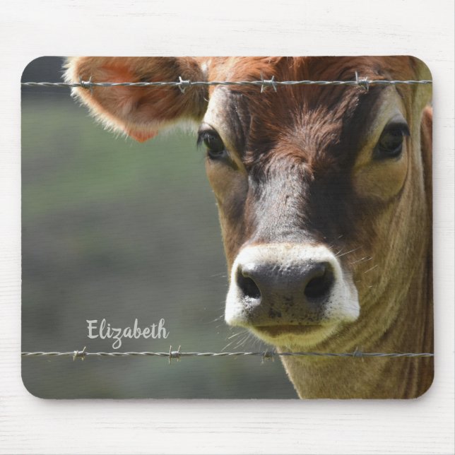 Mousepad Fotografia de Vaca Jersey Monograma (Frente)