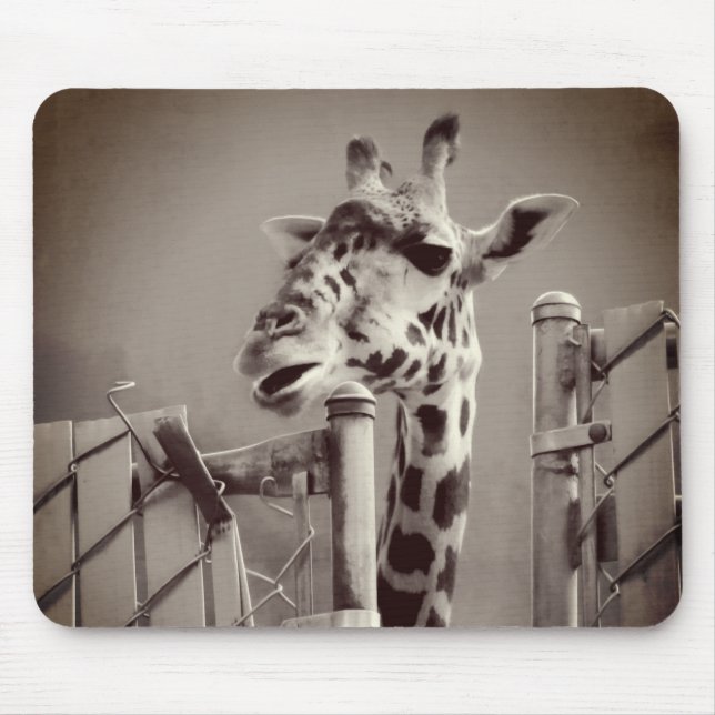Mousepad Fotografia Girafa - Estilo Vintage (Frente)