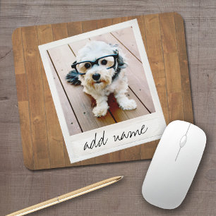 Mousepad Fotografia Rústica com Instagrama Quadrado e Madei