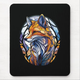 Mousepad Fox Animal Portrait Vidro Escondido Vidro Selvagem