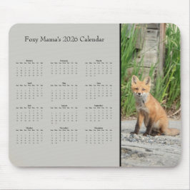 Mousepad Fox - Customizable full year 2026 calendar