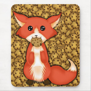 Mousepad Fox Eyed grande bonito que come um biscoito