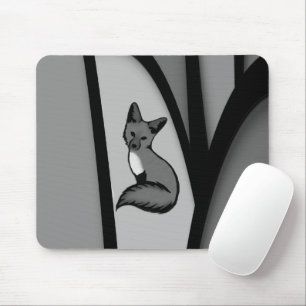 Mousepad Fox Modern Art Design em Prata