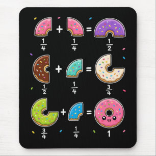 Mousepad Frações de Donut Humor de Aprendizado de Matemátic