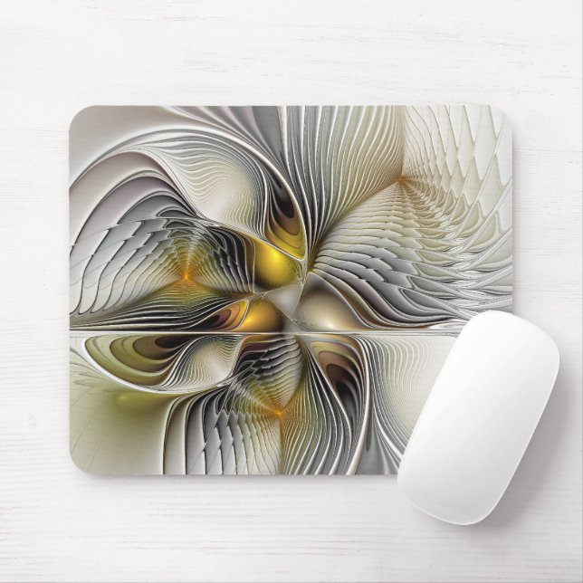 Mousepad Fractal Abstrato 3D De Illusão Óptica Com Profundi (Com mouse)
