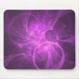 Mousepad Fractal abstrato do rosa e do roxo com círculos