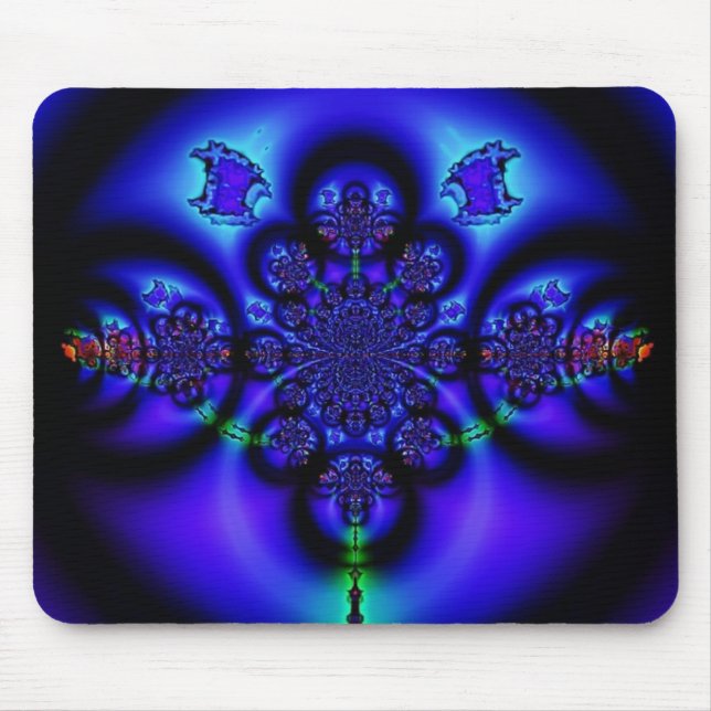 Mousepad Fractal Azul Intriciante (Frente)