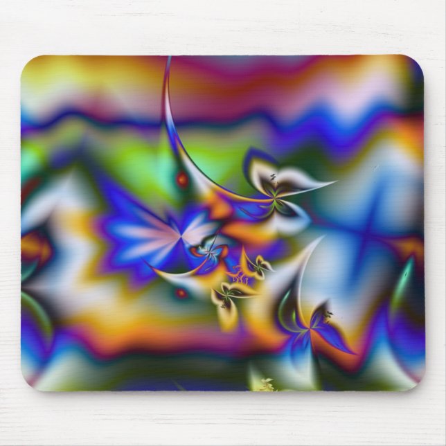 Mousepad Fractal da fantasia da borboleta (Frente)
