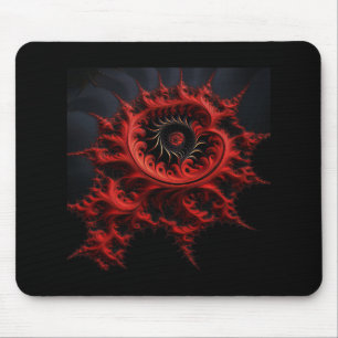 Mousepad Fractal de Mandelbrot Vermelho em um Fundo Preto