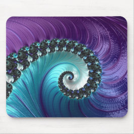 Mousepad Fractal Espiral Com Gradiente De Turquesa Roxo abs