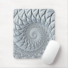 Mousepad Fractal espiral de Cinzas de luz monocromática abs