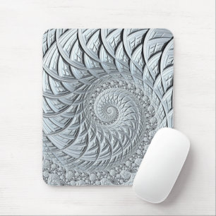 Mousepad Fractal espiral de Cinzas de luz monocromática abs