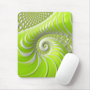 Mousepad Fractal espiral do Verde limão abstrato