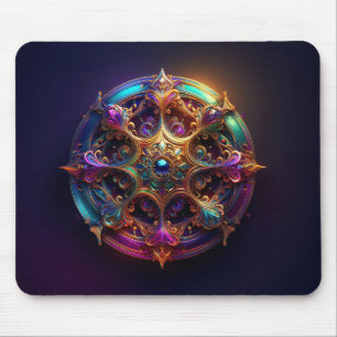Mousepad Fractal Flor de Metal