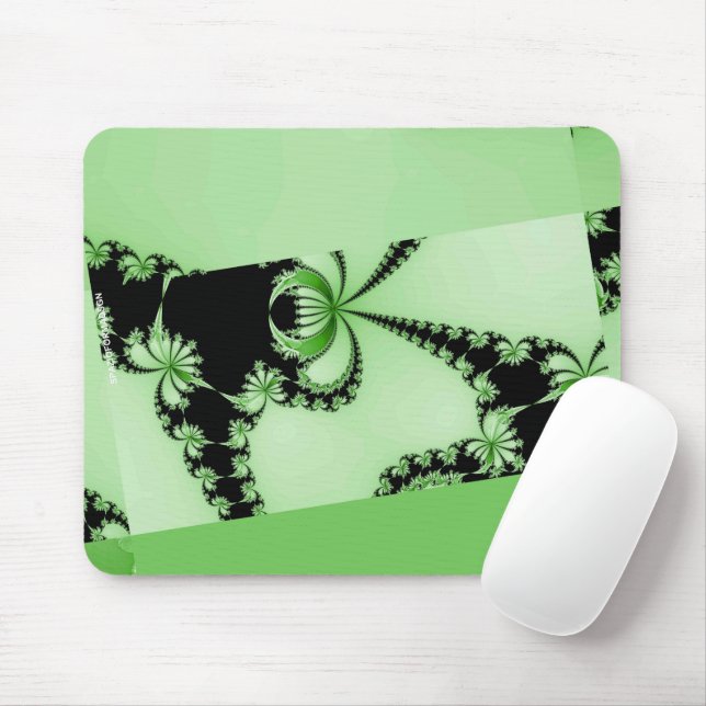 Mousepad Fractal Garden green (Com mouse)