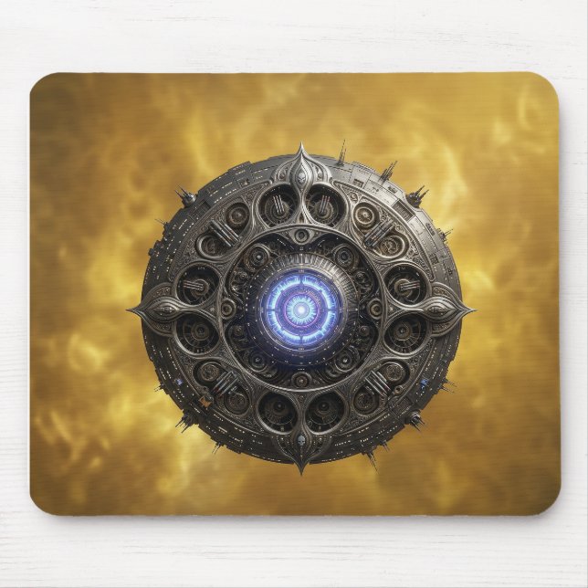 Mousepad Fractal Julia Manipulada em Fundo Dourado (Frente)