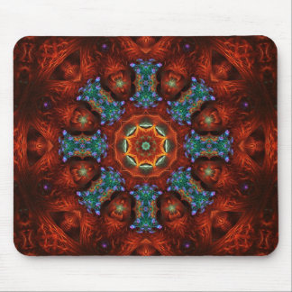 Mousepad Fractal Mandala Reds Escuros