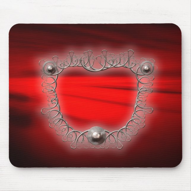 Mousepad Fractal Mandelbrot em Arame Prateado (Frente)