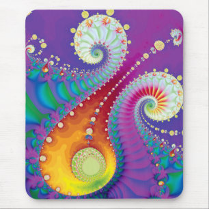 Mousepad Fractal multicolorido da espiral do primavera