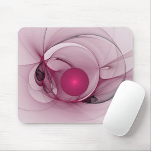 Mousepad Fractal Swinging, Arte Abstrato Moderno Rosa Berry