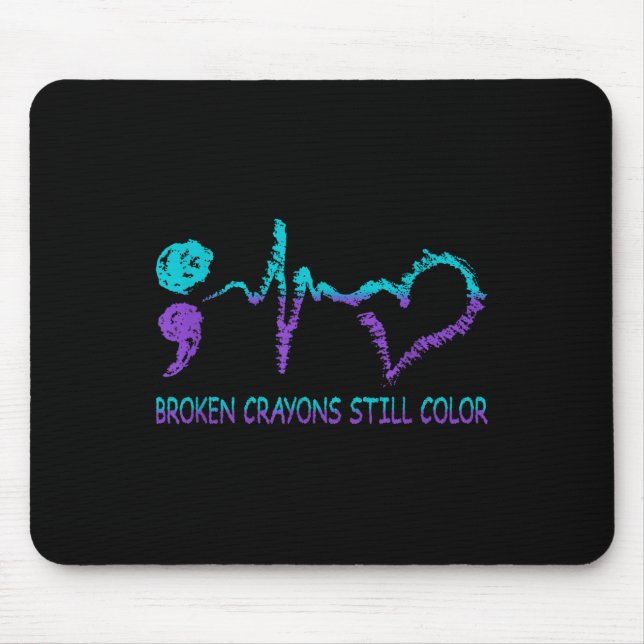 Mousepad Fragmentação De Crayons Continua A Prevenir O Suic (Frente)