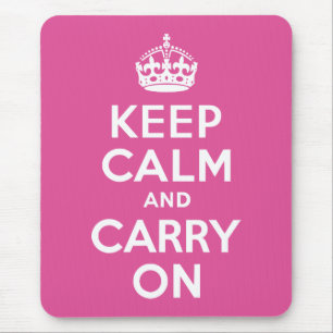 Mousepad Framboesa Rosa Manter Calmo e Continuar