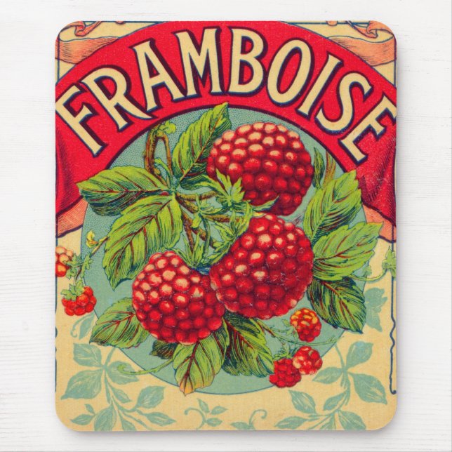 Mousepad Framboise francês do vintage (framboesa) (Frente)