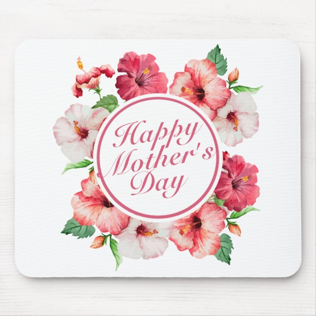 Mousepad Frame Floral de Dia de as mães Feliz Eleg (Frente)